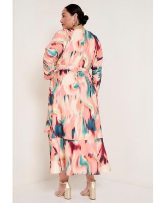 June + Vie Women's June + Vie Ruffled Dolman Sleeve Maxi Dress