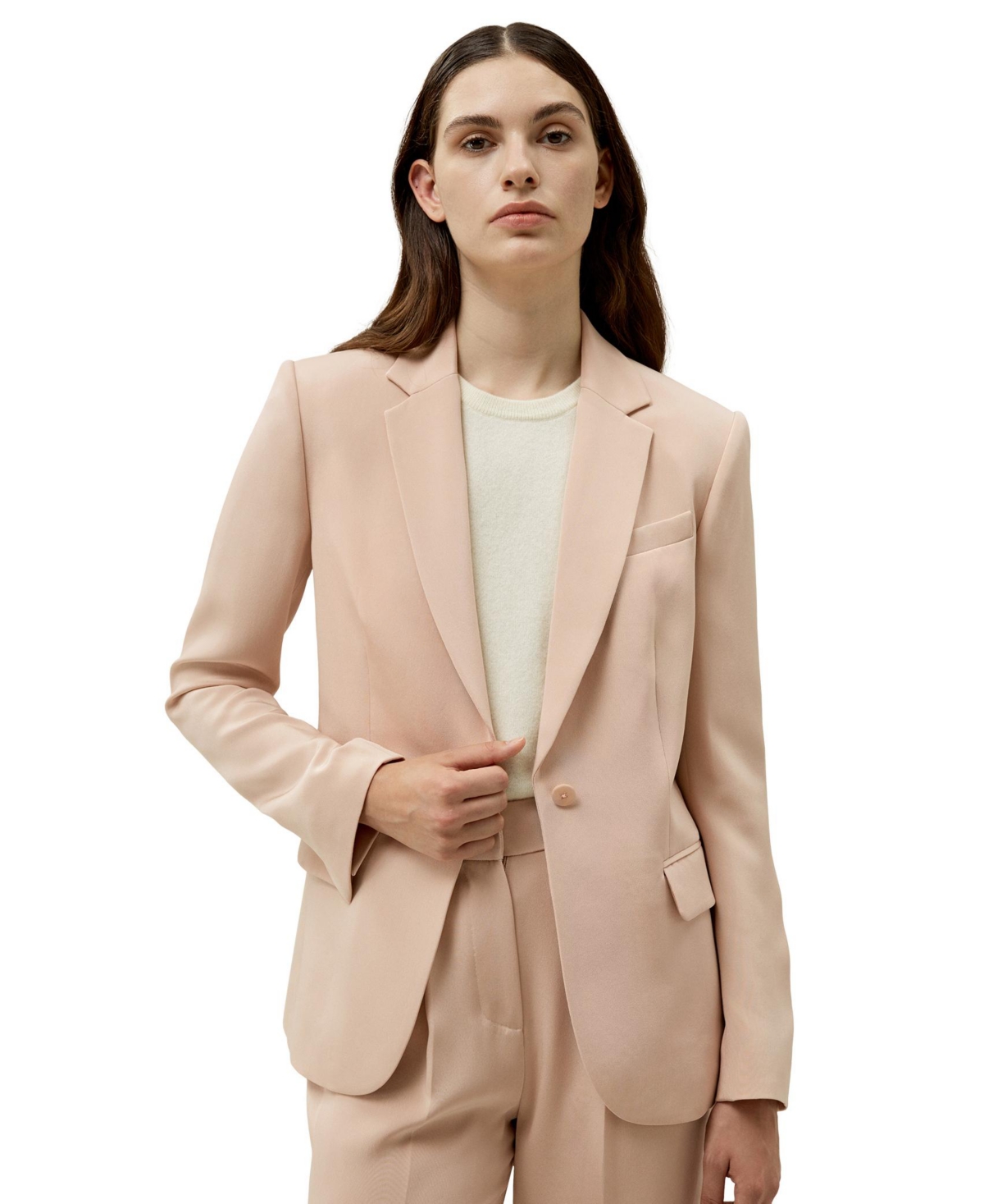 Mahogany Rose Silk Blazer for Women - Mahogany rose