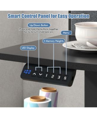 48"x 24" Electric Standing Desk with 2 Drawers Monitor Stand Storage Shelf