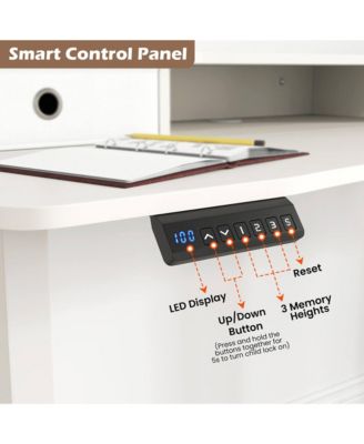 55"x 24" Electric Standing Desk with 2 Drawers Monitor Stand Storage Shelf
