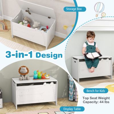 Kids Toy Box with Safety Hinge for Secure Storage and Easy Access to Toys
