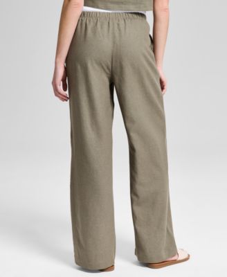 Women's Wide-Leg Side-Tie Striped Pants, Regular & Petites, Exclusively at Macy's