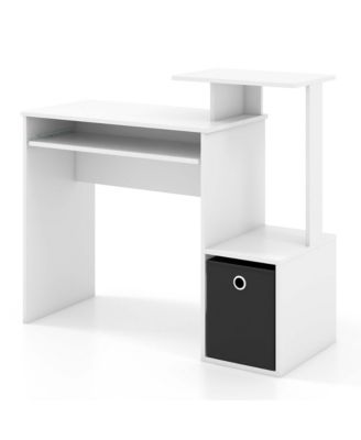 Home Office Computer Desk Space-saving Study Writing Desk with Keyboard Tray