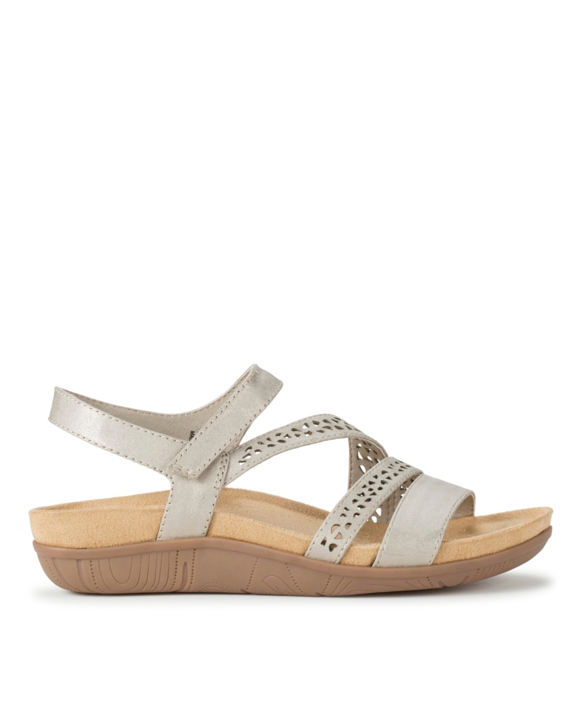 Baretraps Farah Womens Faux Leather Braided Wedge Sandals In Champagne