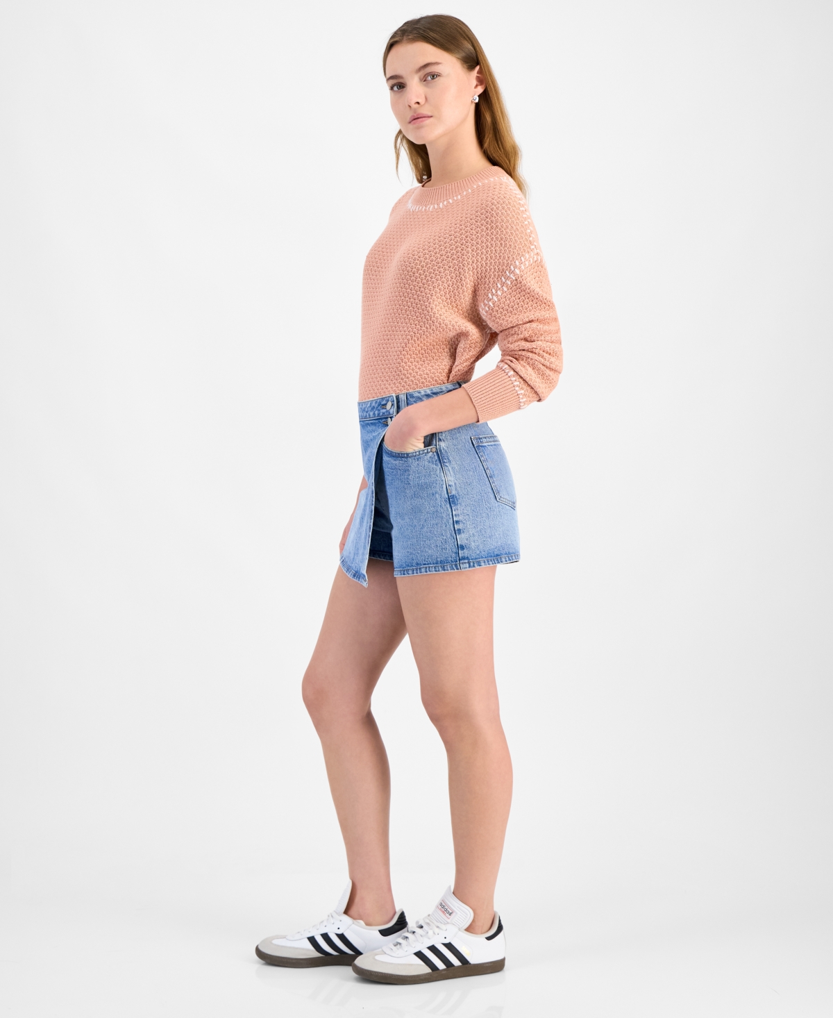 AND NOW THIS WOMEN'S SIDE-BUTTON DENIM MINI SKORT, EXCLUSIVELY AT MACY'S 