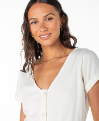 Juniors' Kona Belted Short-Sleeve Mini Dress