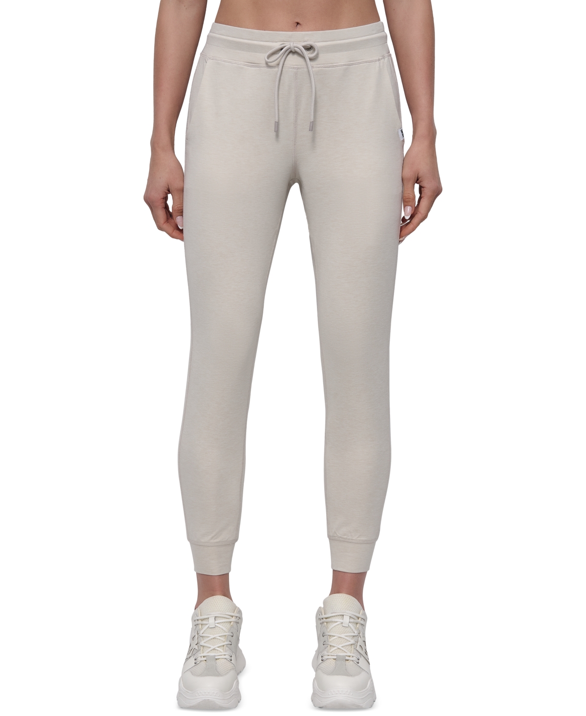 Dkny Sport Women's Spacedye High-waist Slim Joggers In Pebble Spacedye