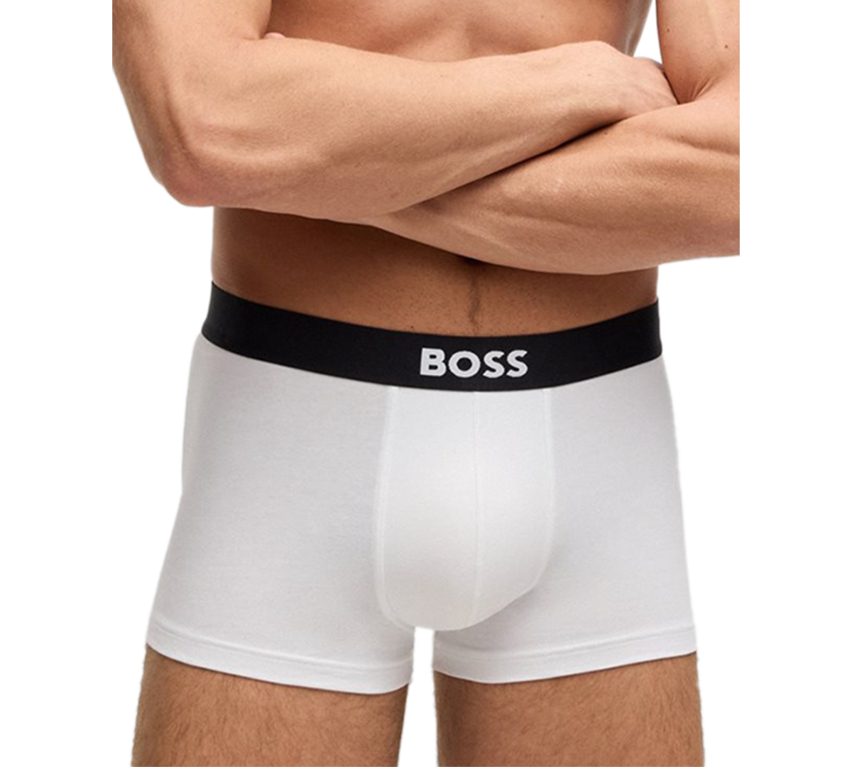 Hugo Boss Three-pack Of Stretch-cotton Trunks With Logo Waistbands In White