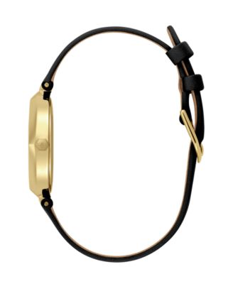 Women's Dimension Black Leather Strap Watch, 32mm