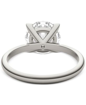 Moissanite Classic Basket Solitaire Engagement Ring (3 ct. t.w.) in Two-Tone 14k Gold