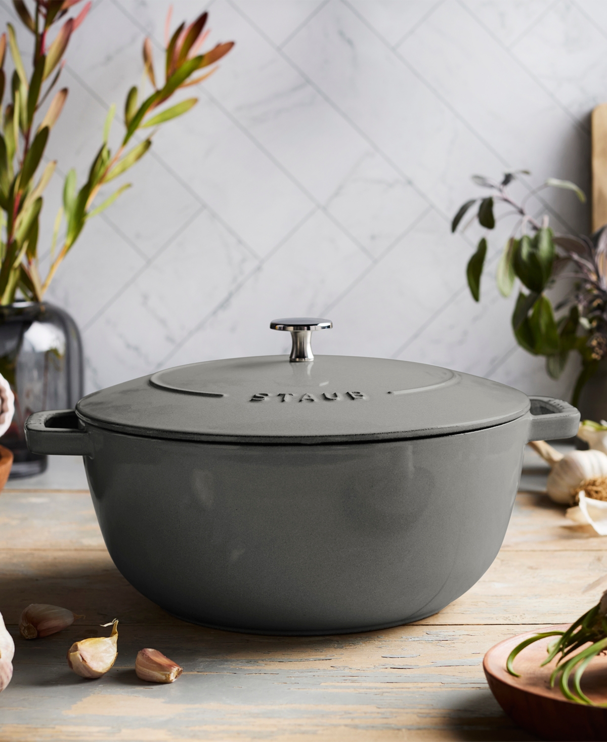 Staub Enameled Cast Iron 5 Qt. Essential French Oven In Graphite Gray