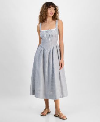 And Now This - Women's Sleeveless Corset Midi Dress