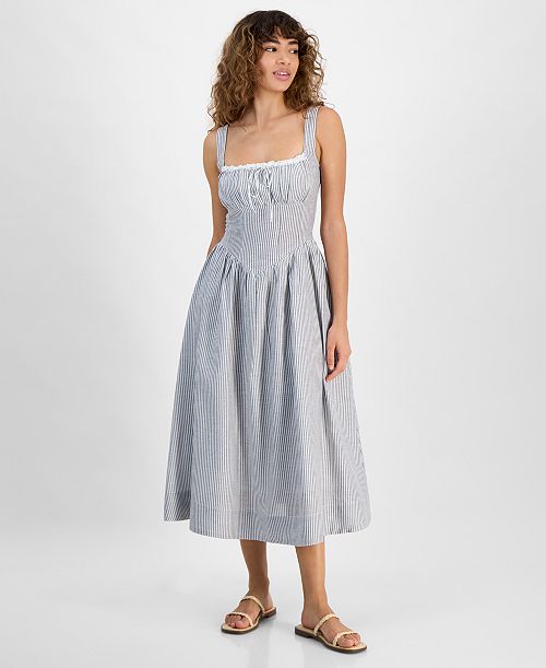 alfani And Now This Women's Sleeveless Corset Midi Dress Women's Fashion Shoes & Accessories