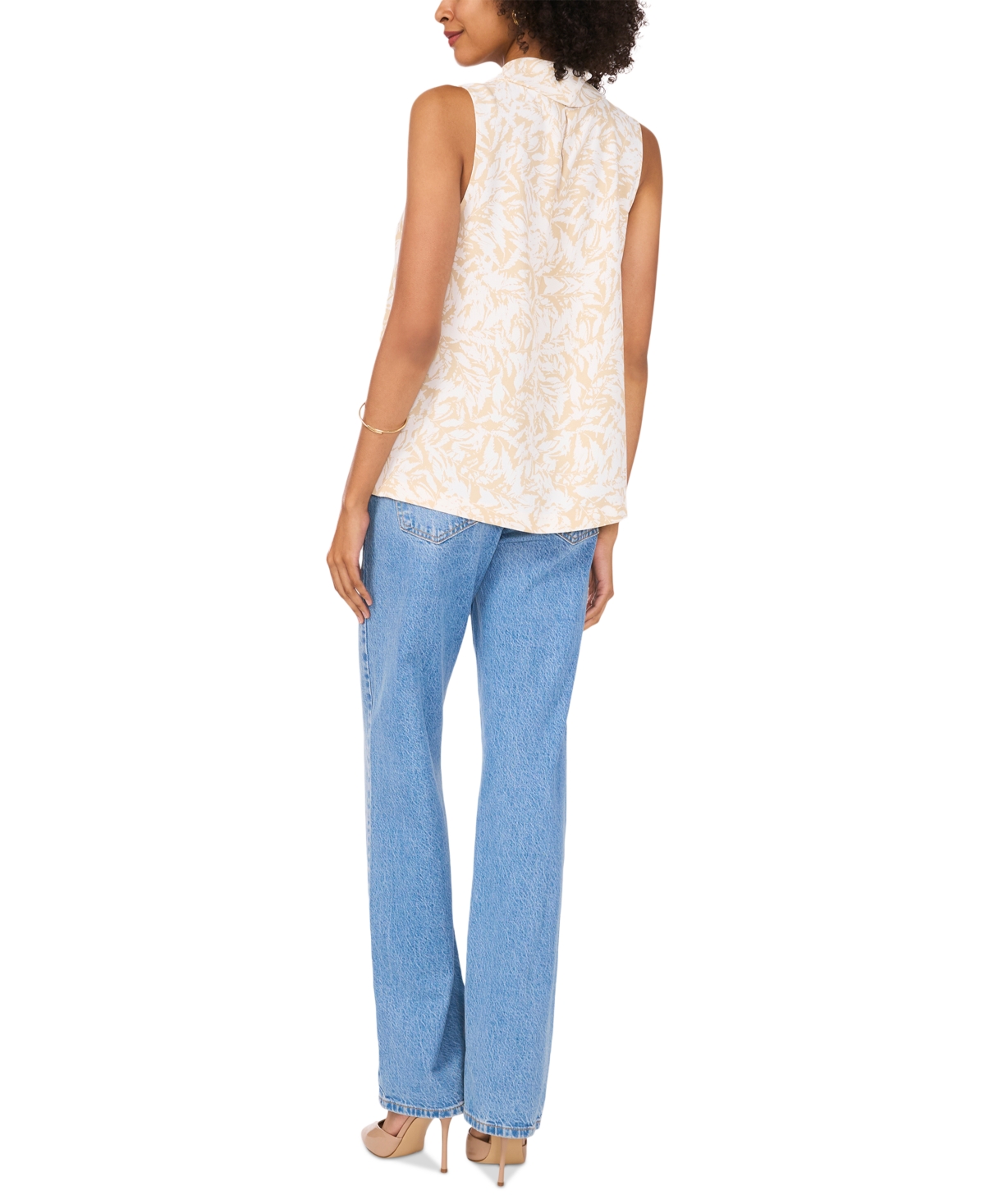 VINCE CAMUTO WOMEN'S PRINTED COWL-NECK SLEEVELESS TOP 
