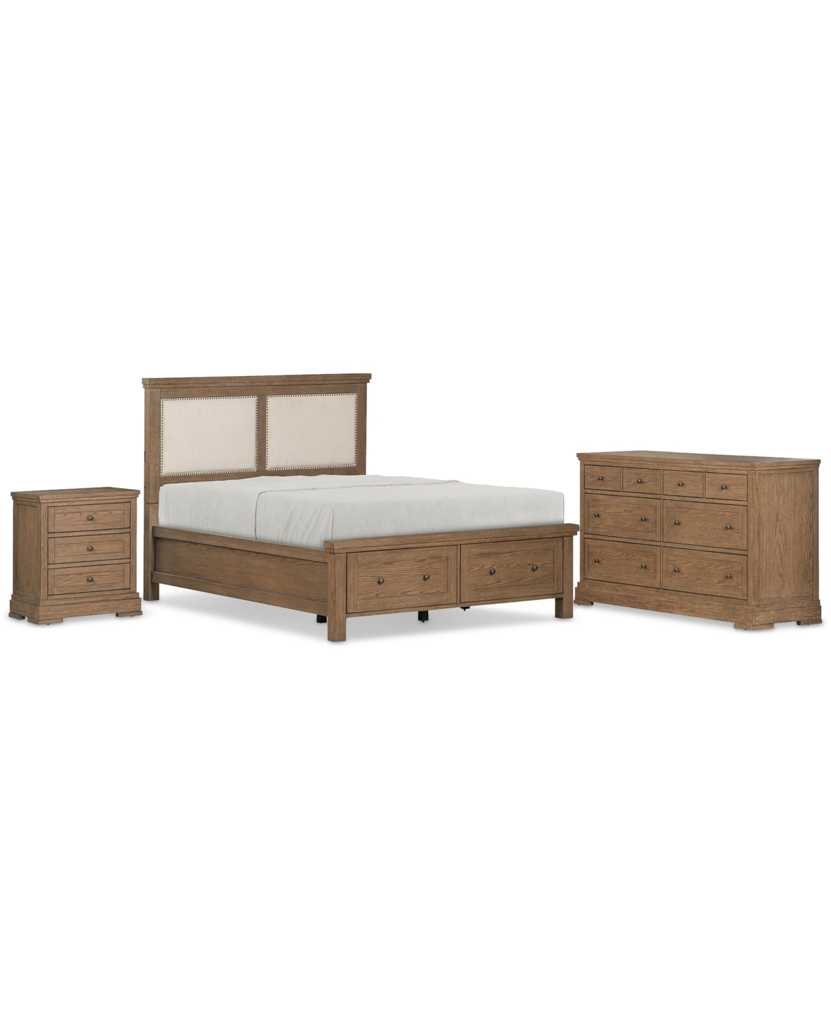 Macy's Alverton 3 Pc. California King Storage Set (bed, Dresser & 3-drawer Nightstand), Created For  In No Color
