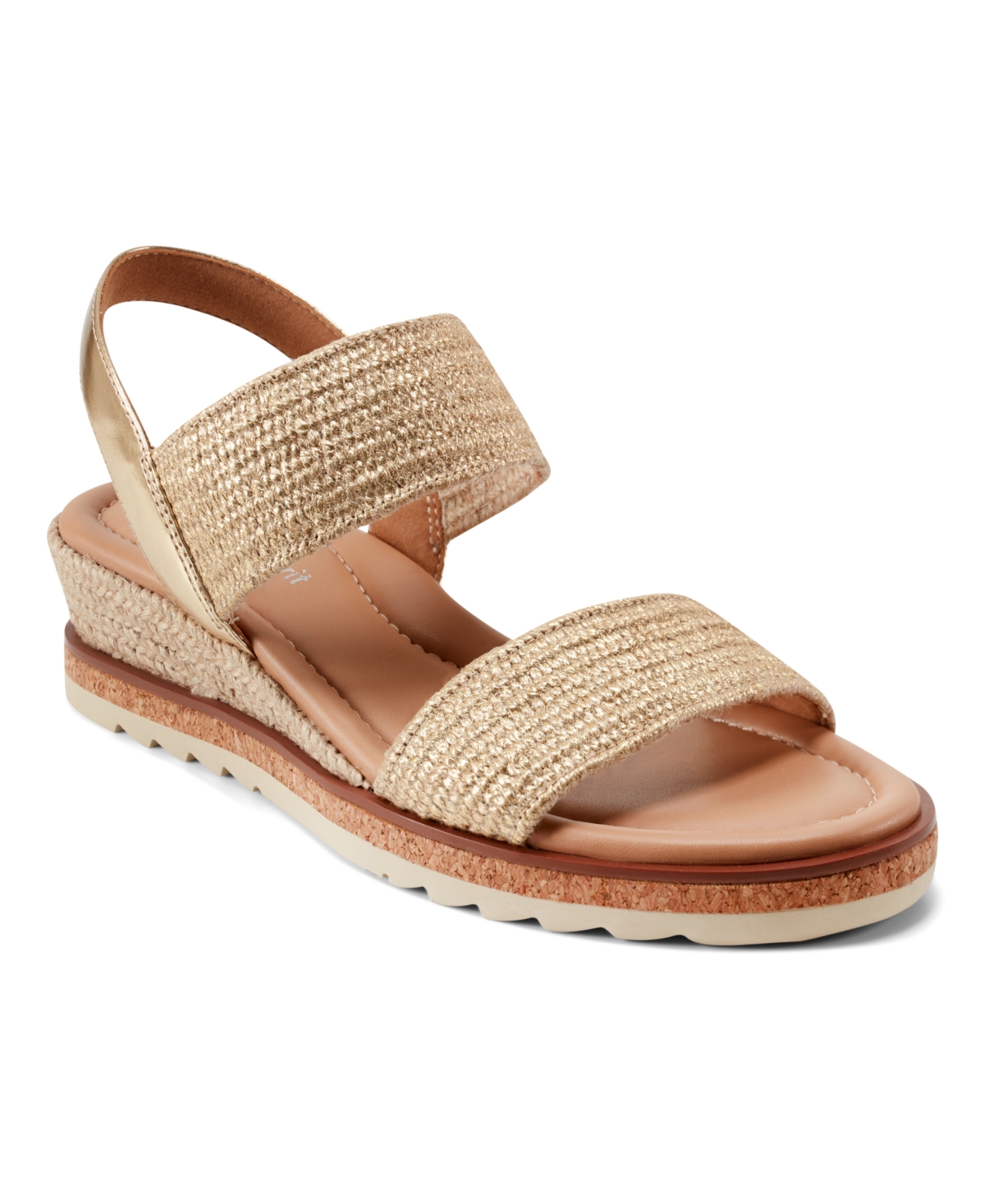 Shop Easy Spirit Women's Susana Slingback Wedge Sandals In Gold