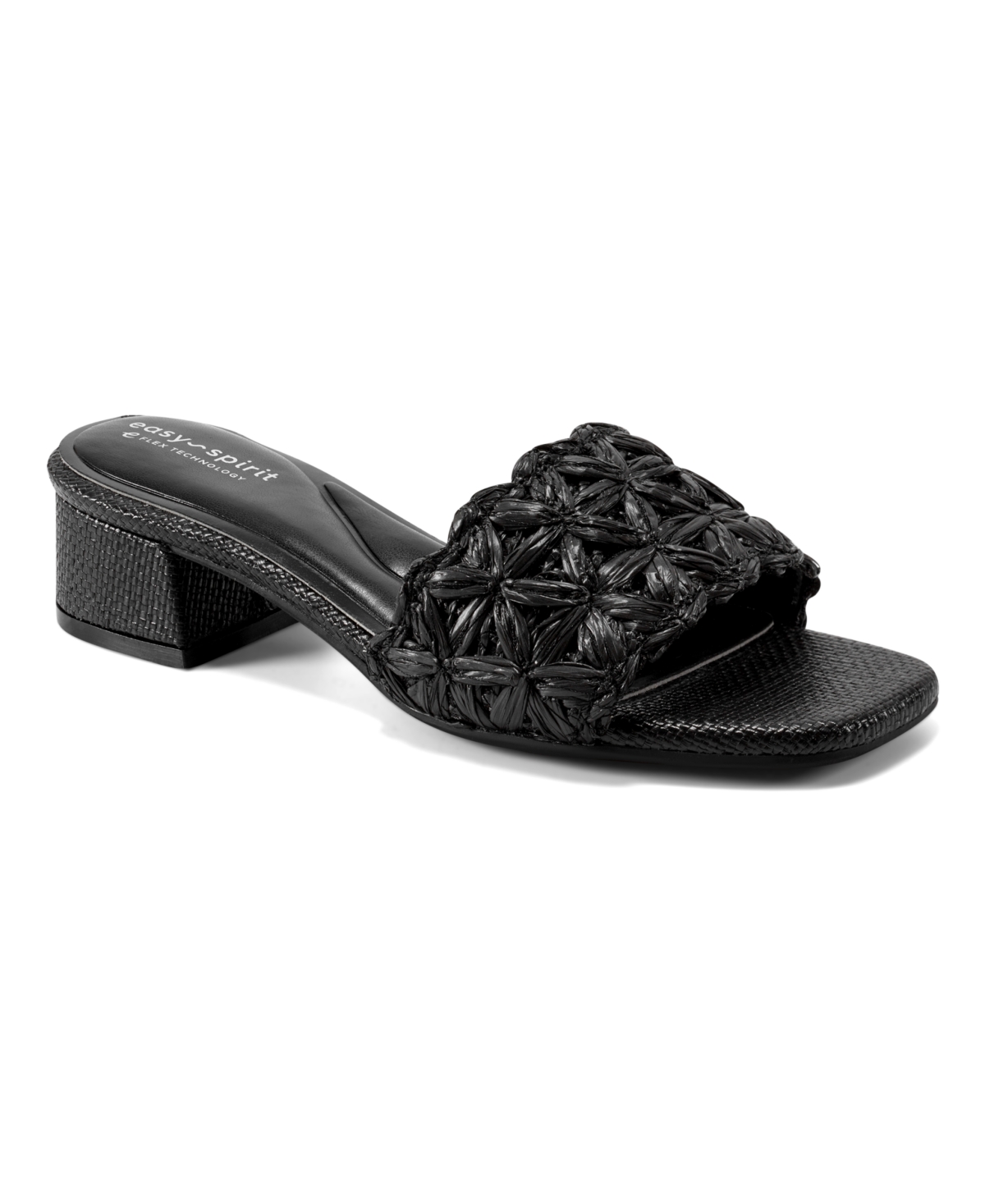 Shop Easy Spirit Women's Rosario Eflex Square Toe Dress Sandals In Black