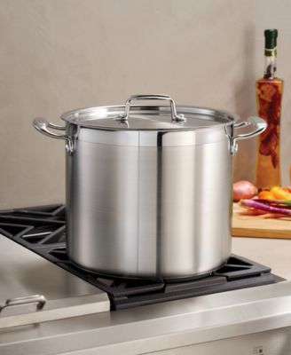 Tri-Ply Clad Stainless Steel 12-Qt Covered Stock Pot