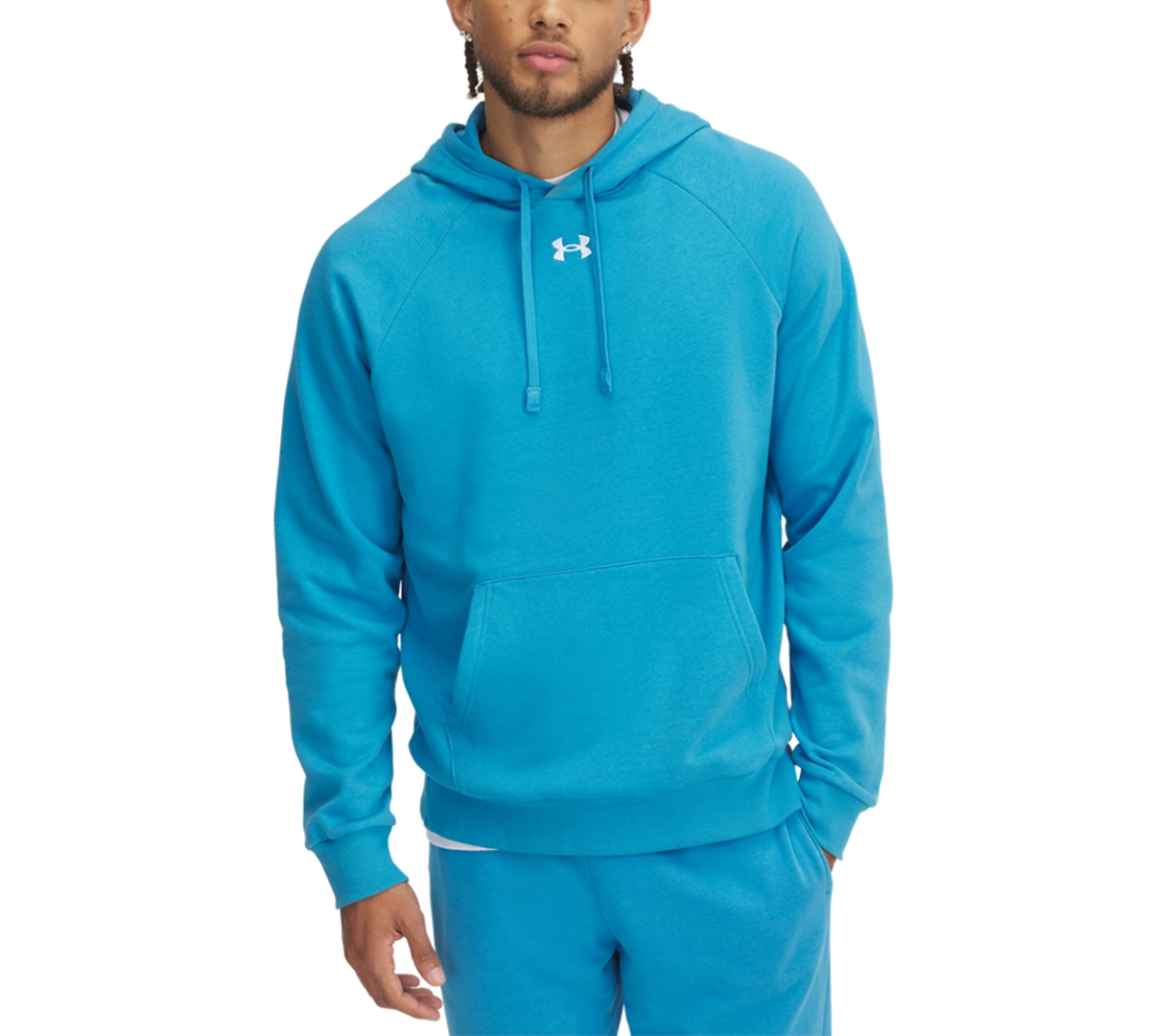 Men's Rival Logo Embroidered Fleece Hoodie - 452 Ether