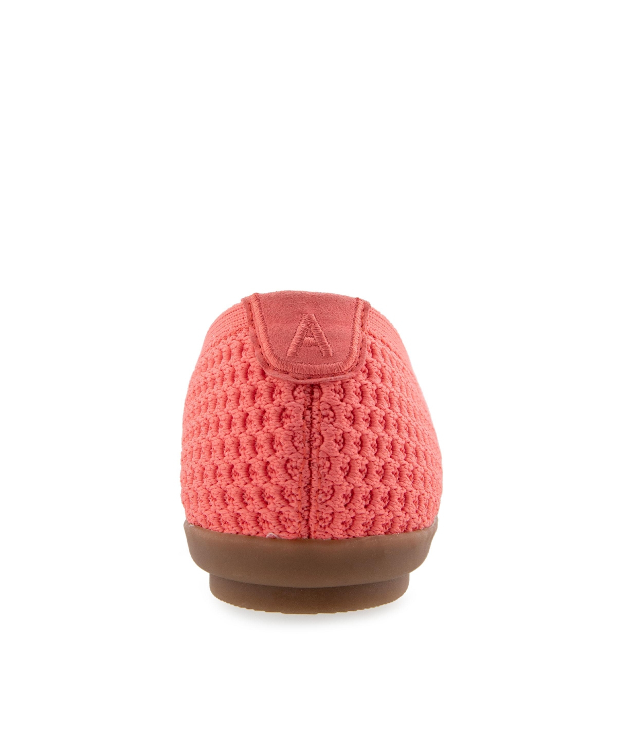 Shop Aerosoles Women's Danielle Pointed Toe Flat Flats In Coral Textured Knit Fabric