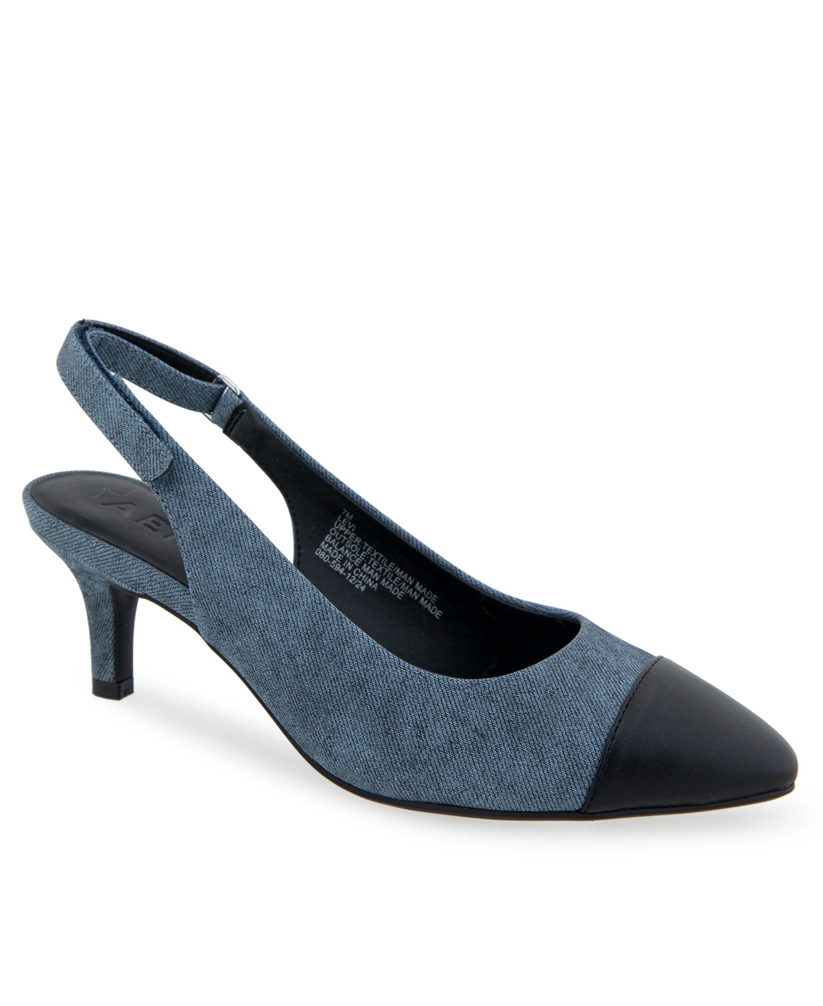 Aerosoles Levi Cap Toe Slingback Pump In Blue Jean Faux Leather