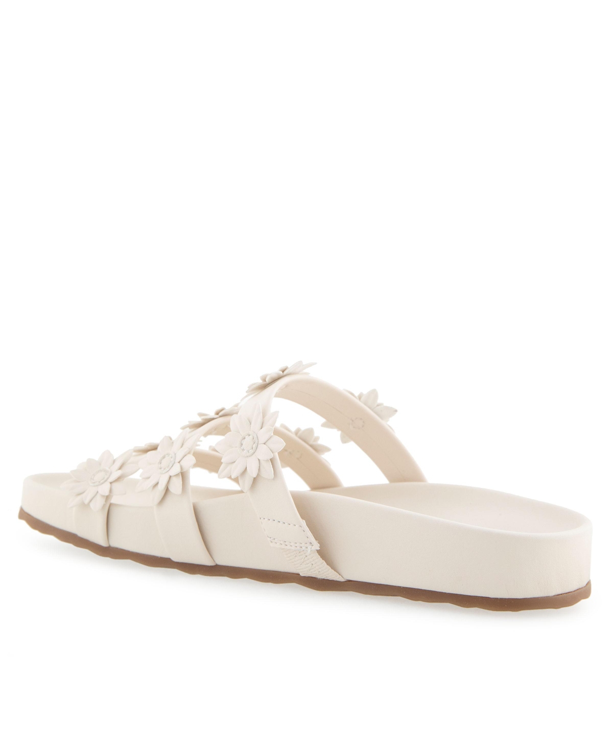 Shop Aerosoles Women's Leflor Round Toe Flatform Sandals In Eggnog Faux Leather