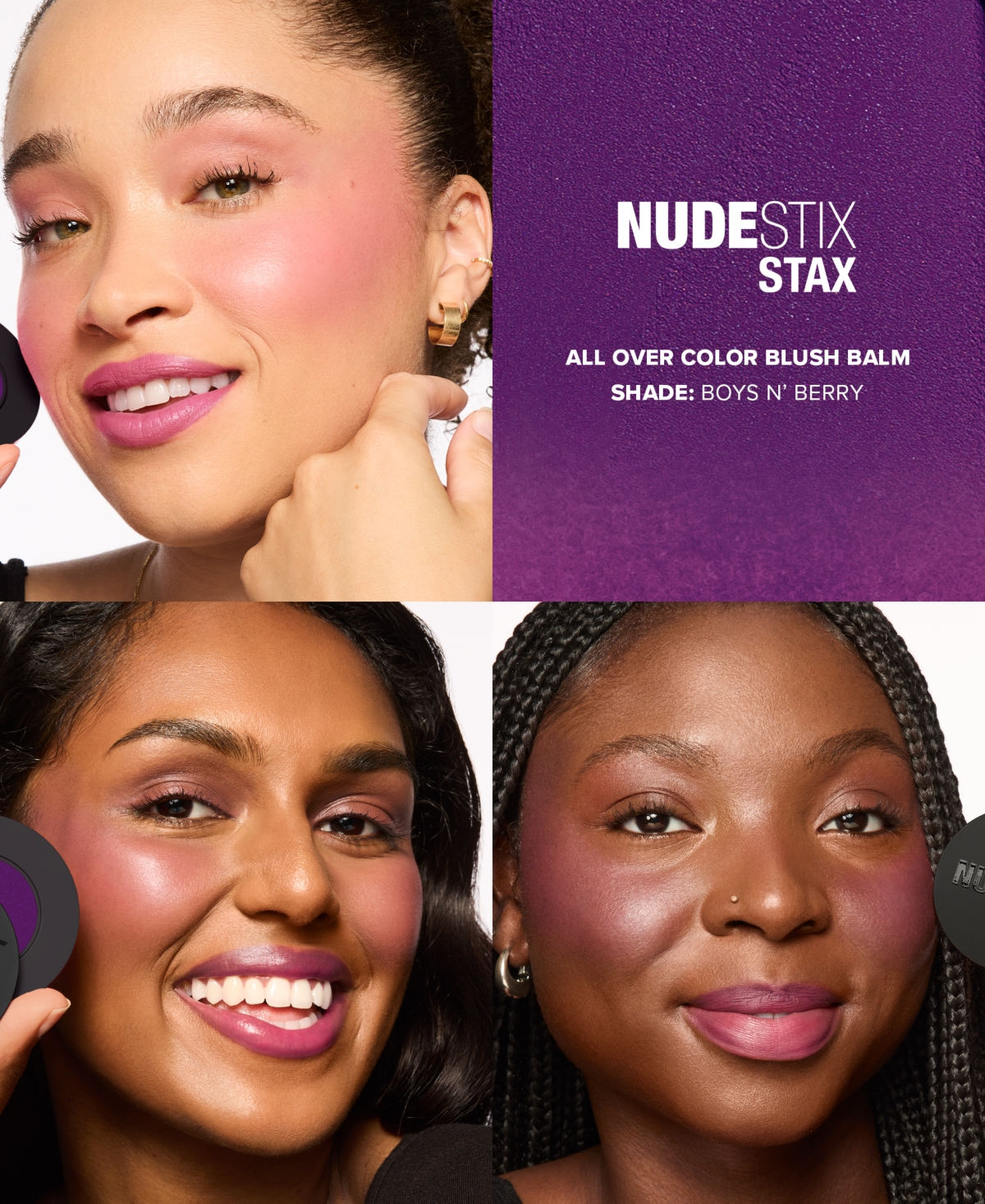 Nudestix Stax All Over Color Blush Balm In Boys N' Berry