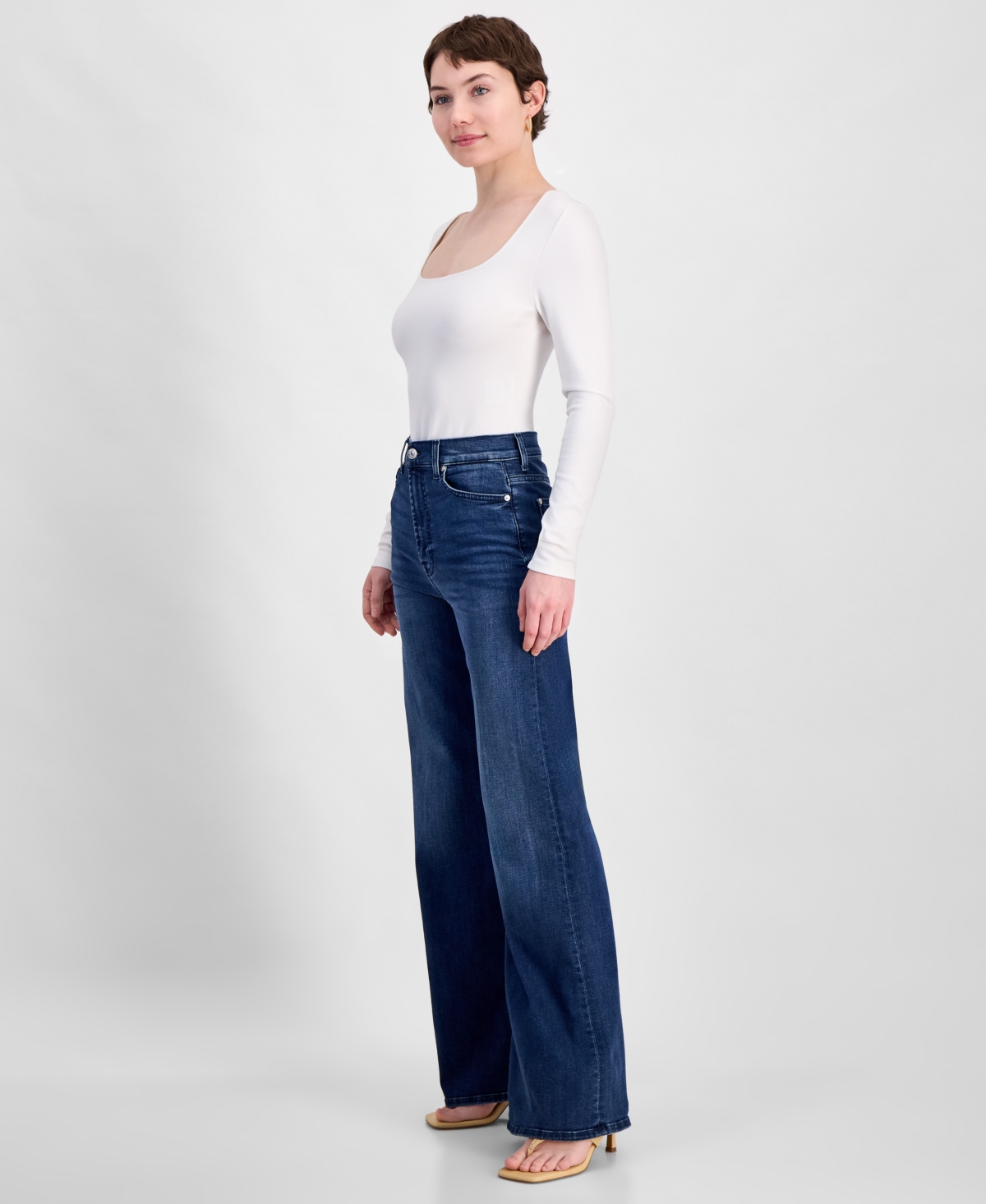 7 For All Mankind Women's Josefina Ultra High Rise Wide-leg Jeans In Tangeri