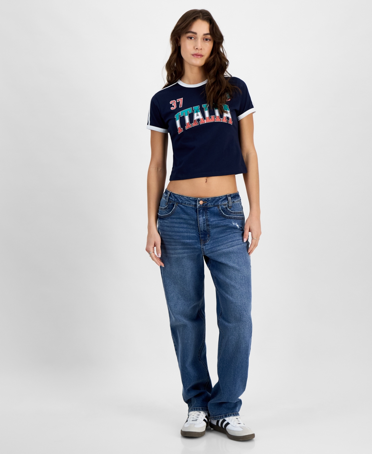 Juniors' High-Rise Boyfriend Jeans - Stam Wash