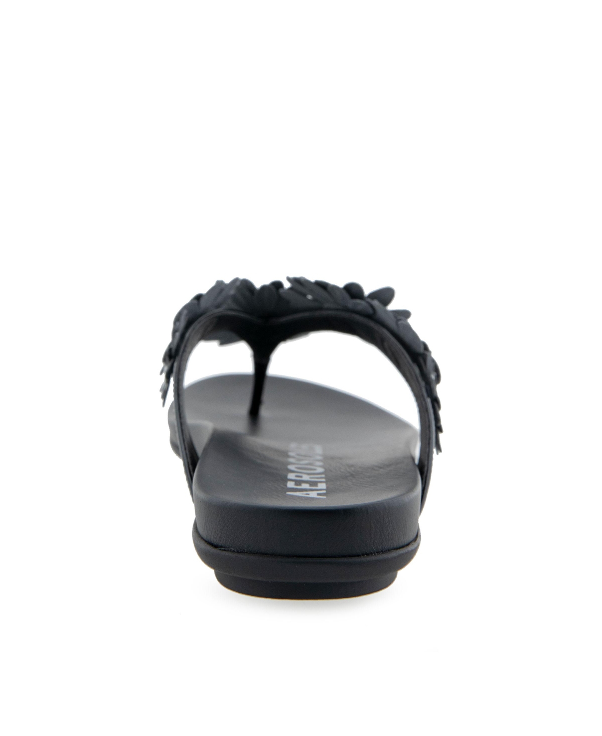 Shop Aerosoles Women's Farrah Round Toe Thong Sandals In Black Patent Faux Leather