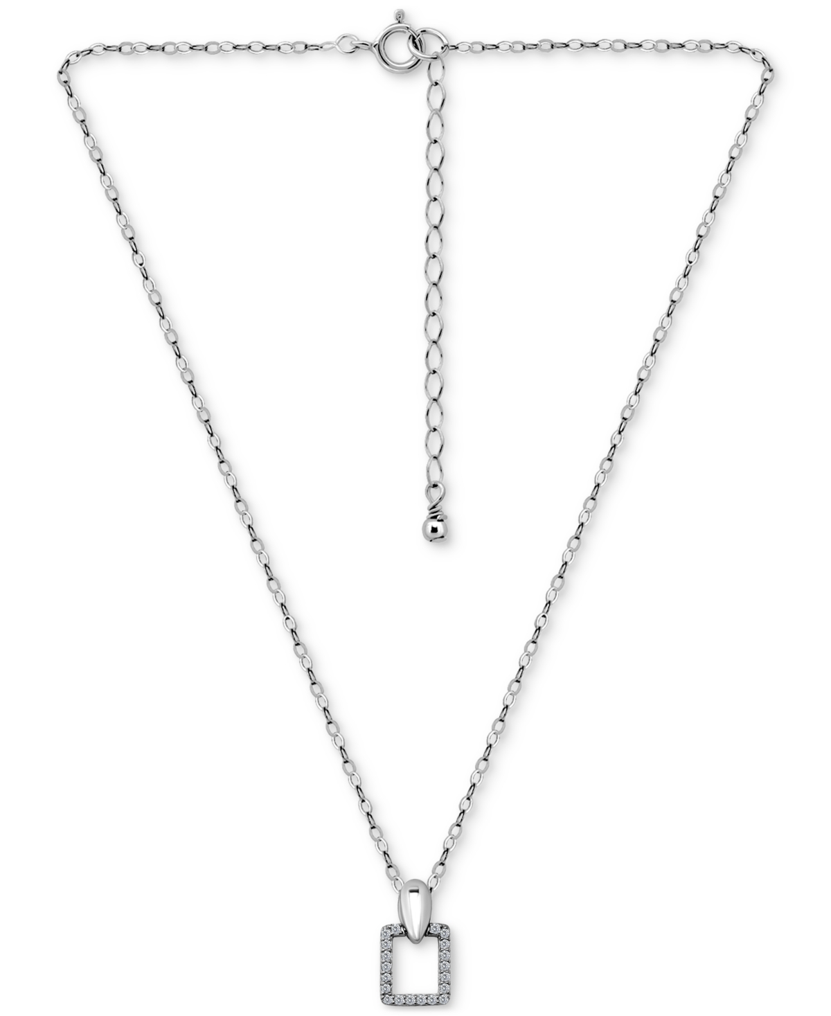 Giani Bernini Cubic Zirconia Doorknocker Pendant Necklace (1/2 Ct. T.w.) In 18k Gold Over Sterling Silver, 16" + 2 In Silver