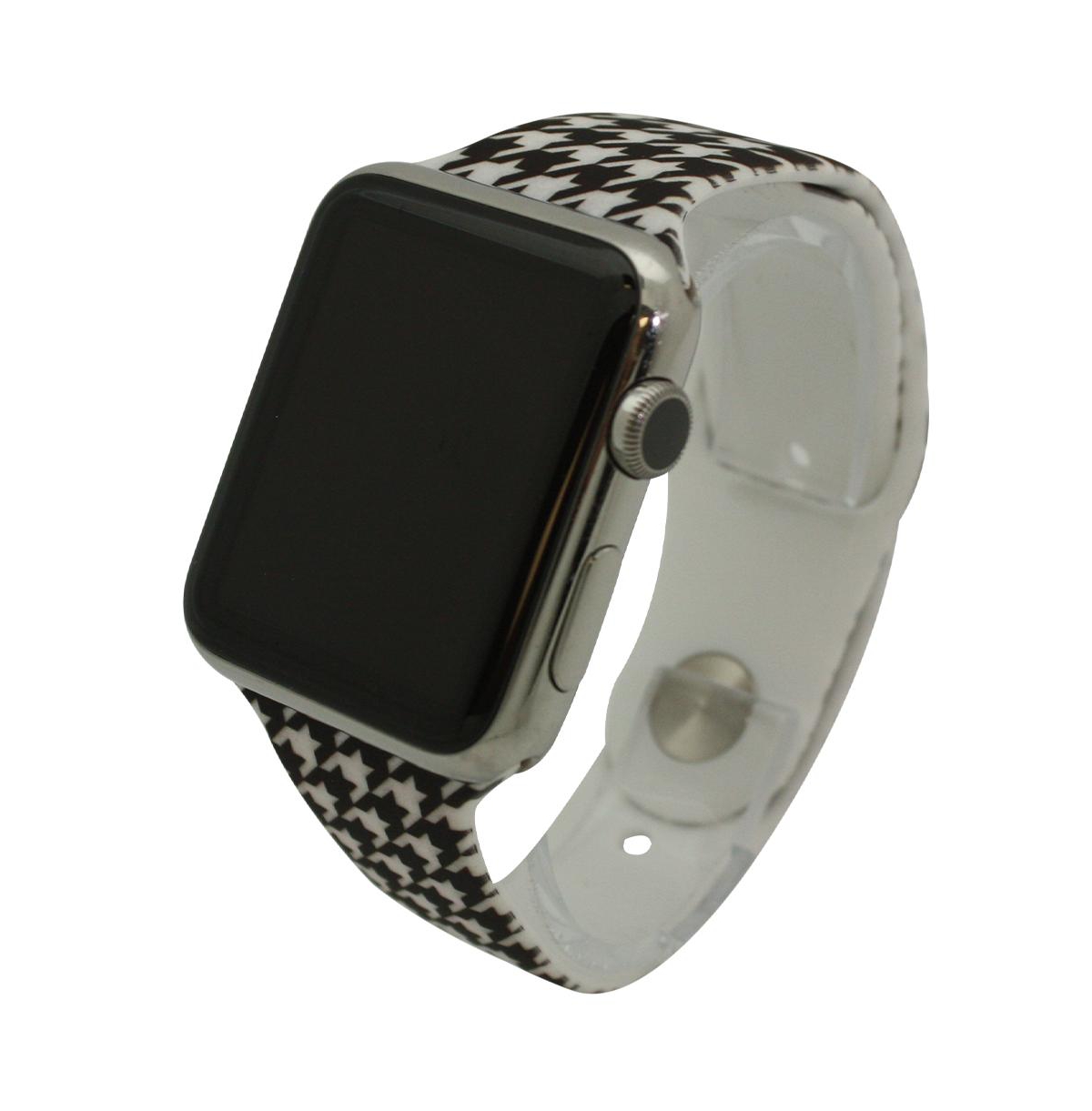 Olivia Pratt Houndstooth Printed Silicone Apple Watch Band