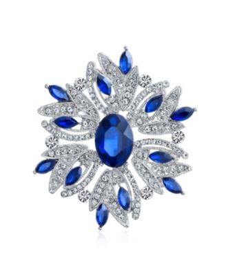 Gemstone Crystal Flower Art Deco Brooch Pin Scarves