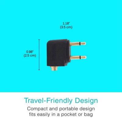 Airplane Headphone Adapter for in-Flight Entertainment Systems - Dual 3.5mm Male to 3.5mm Female