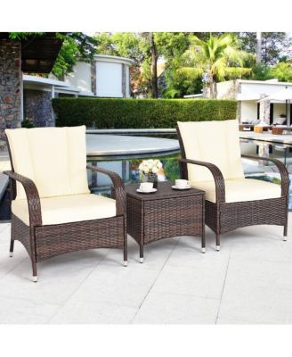 3PCS Outdoor Patio Rattan Wicker Furniture Set