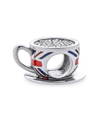 Travel England Union Jack Charm Bead Sterling Silver European Bracelet