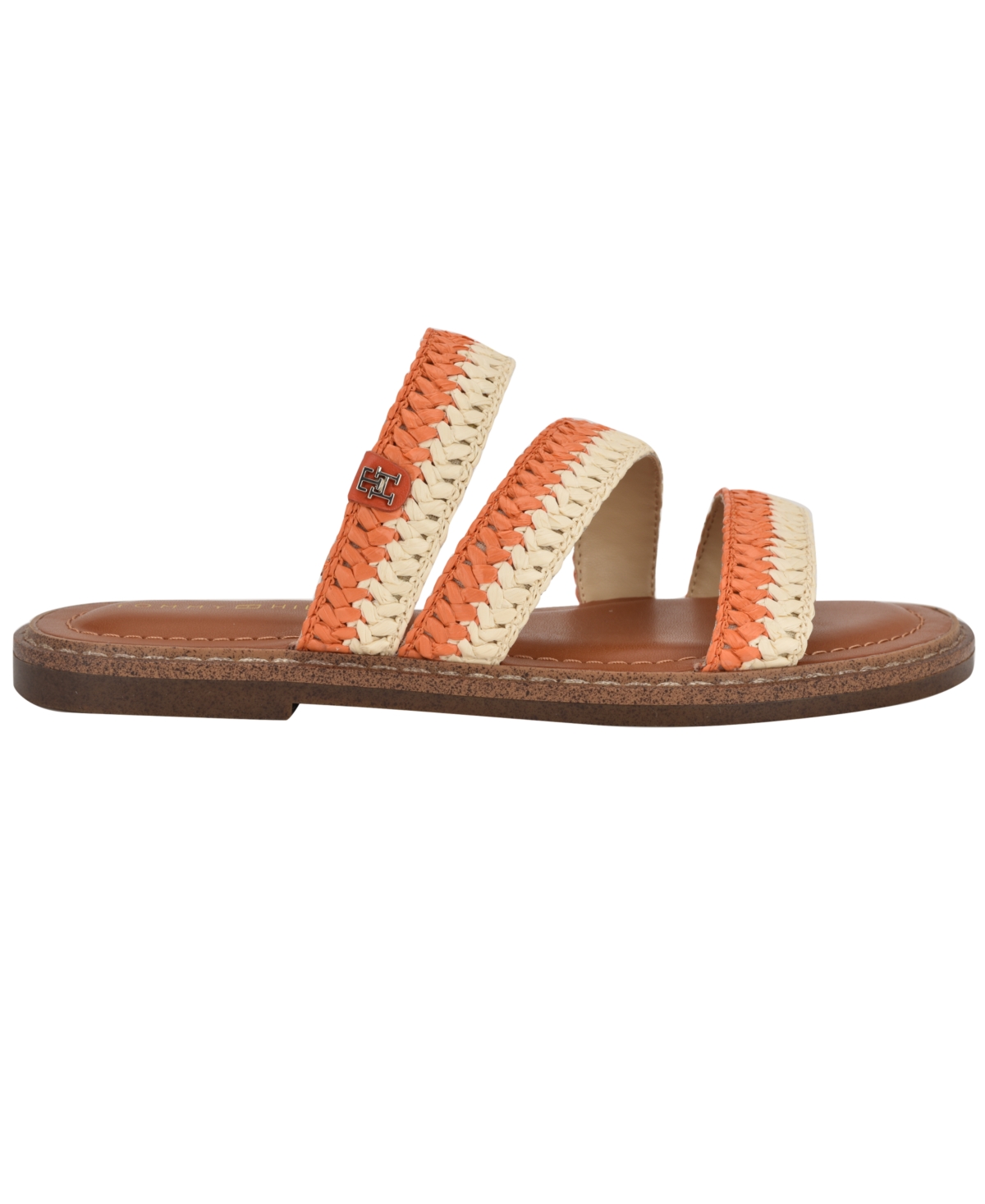 Tommy Hilfiger Brelyn Raffia Sandal In Orange,white