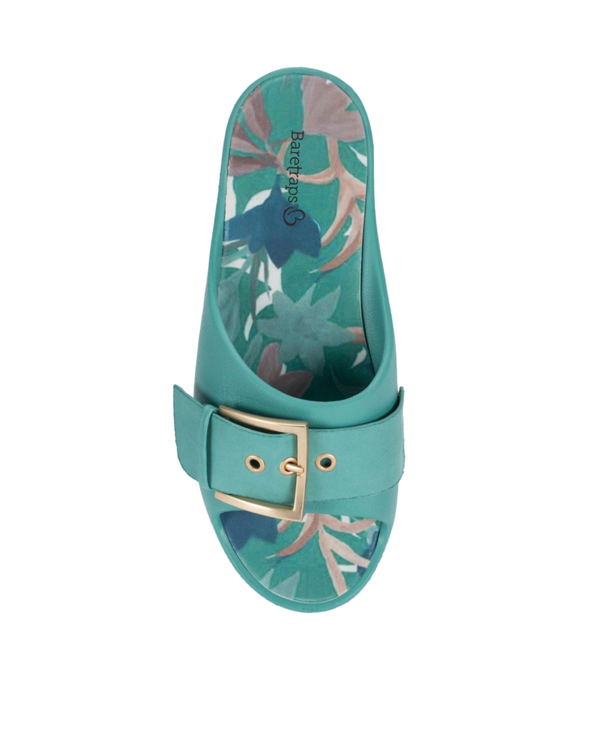 Baretraps Pacey Womens Faux Leather Platform Flatform Sandals In Taffy Teal