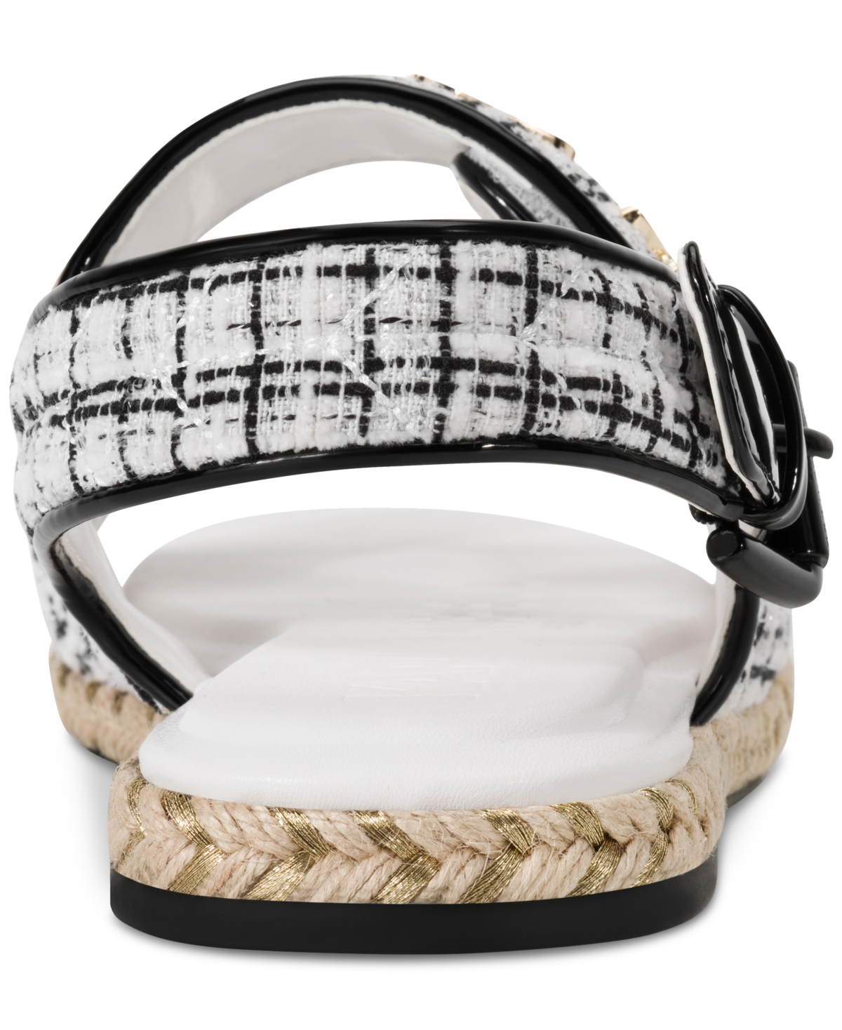 Karl Lagerfeld Women's Charlay Almond Toe Flat Sandals In White,black