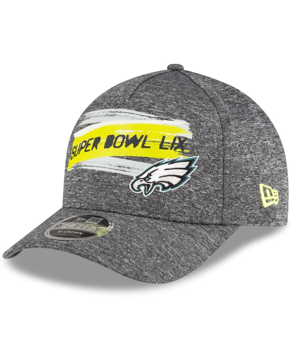 NEW ERA MEN'S GRAY PHILADELPHIA EAGLES SUPER BOWL LIX 9FORTY A-FRAME ADJUSTABLE HAT 