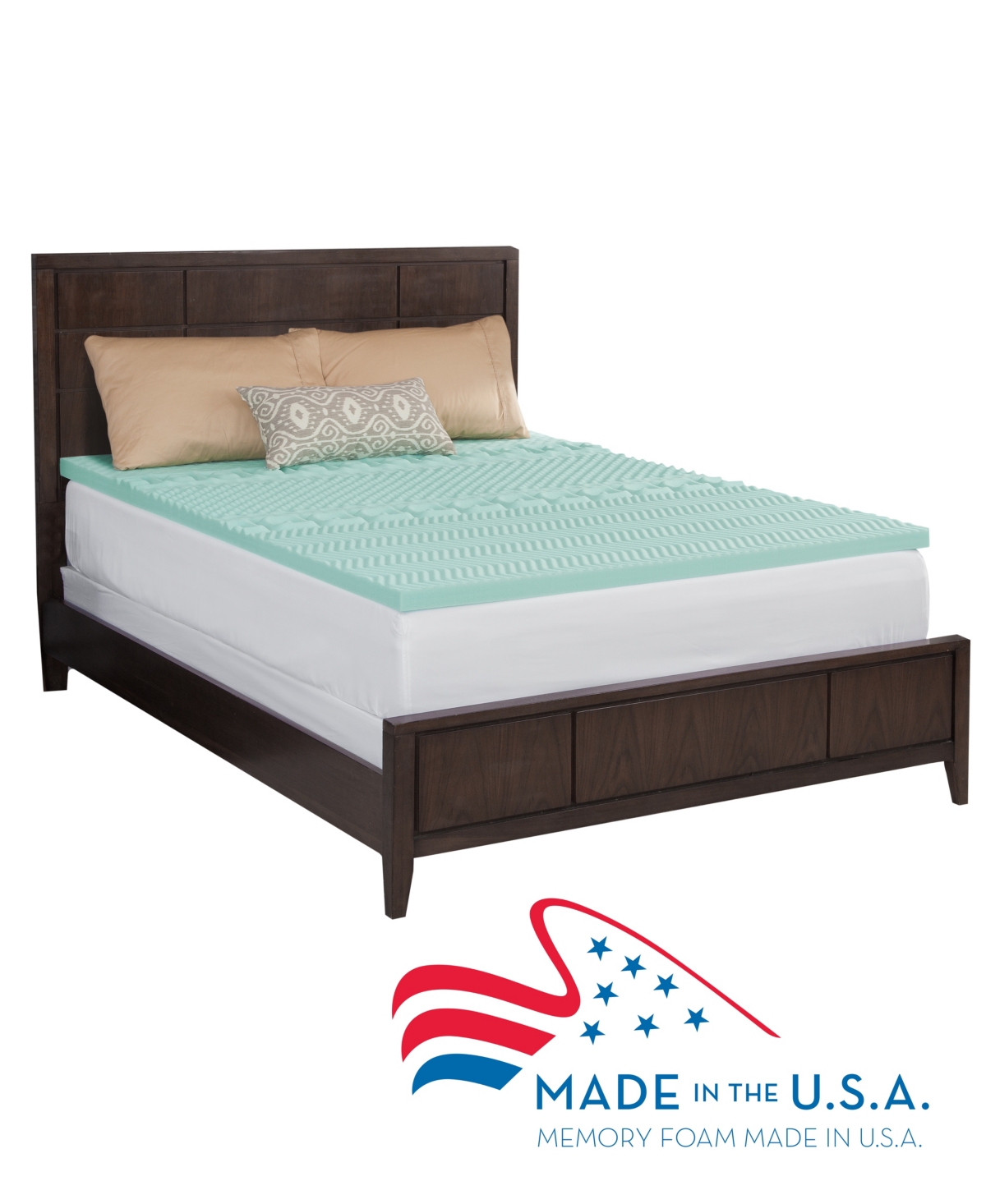 Dream Serenity Ecozone 2" Memory Foam Mattress Topper, Twin Xl In Blue
