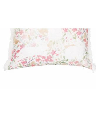 Spring Silhouette Easter Bunnies Rabbits Floral Flowers Decorative Accent Throw Pillow, 18" x 18"