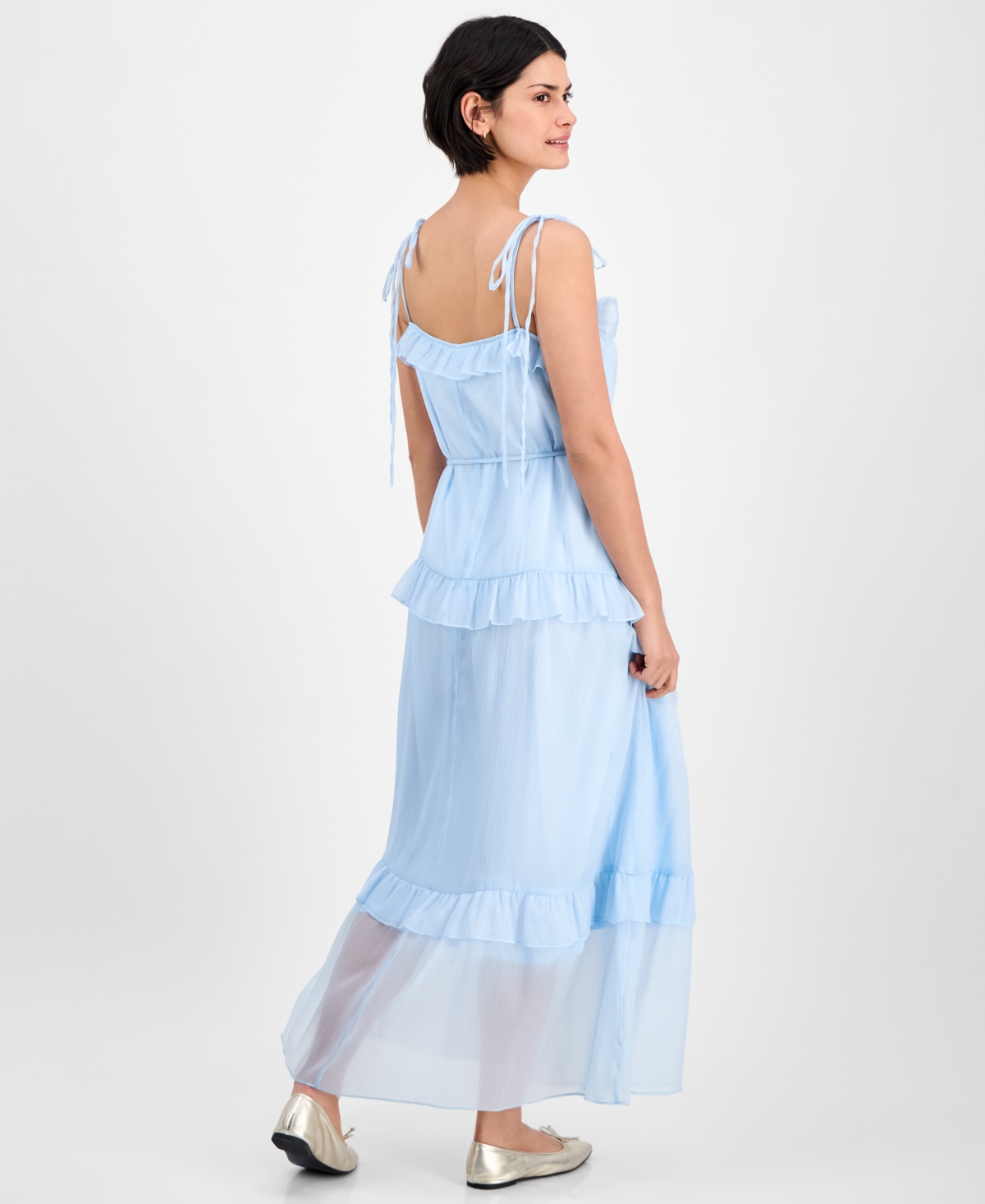 Julia Jordan Women's Tie-strap Maxi Dress In Light Blue