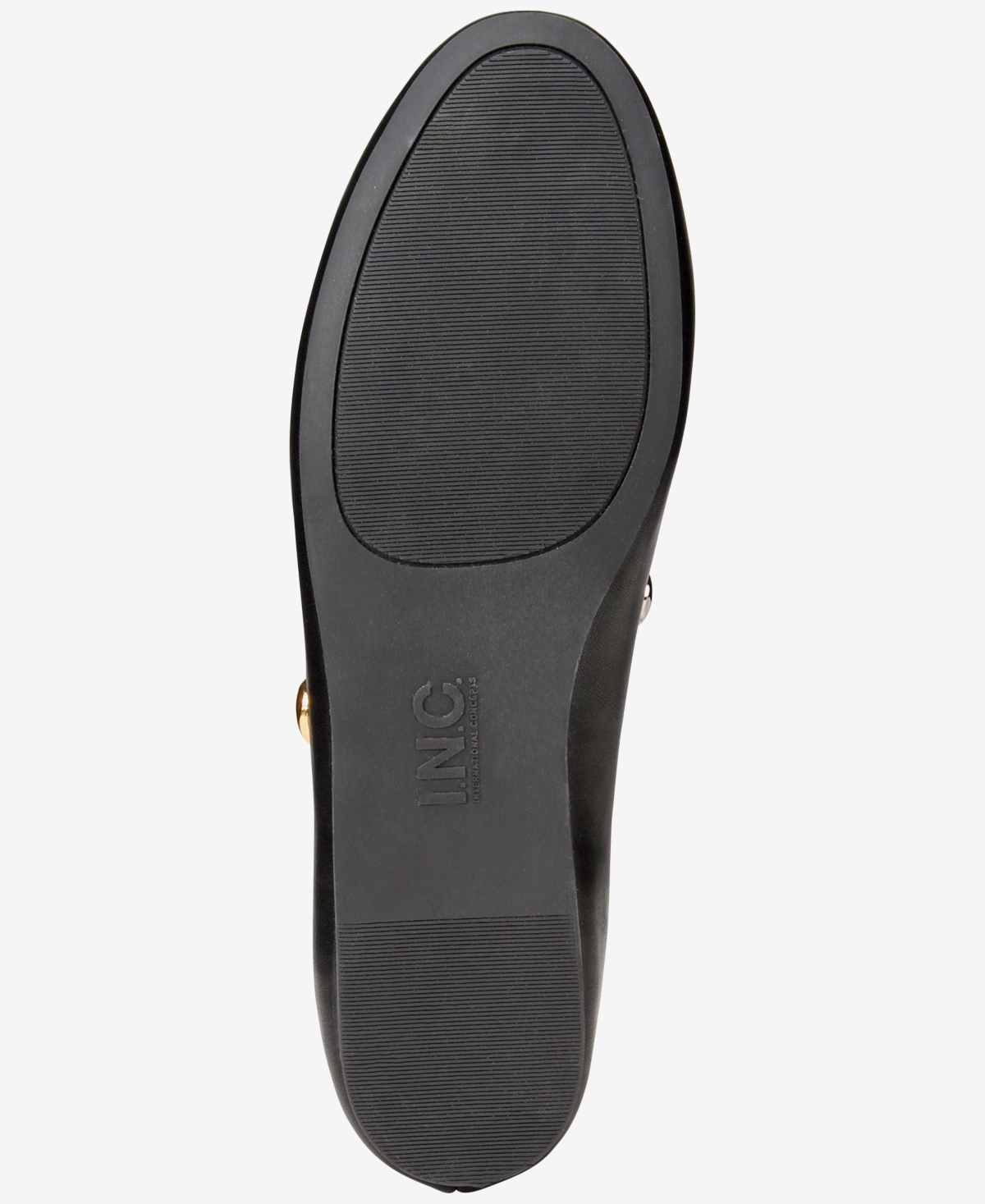 Inc International Concepts Women's Rachany Hardware Flats, Exclusively At Macy's In Black Smooth