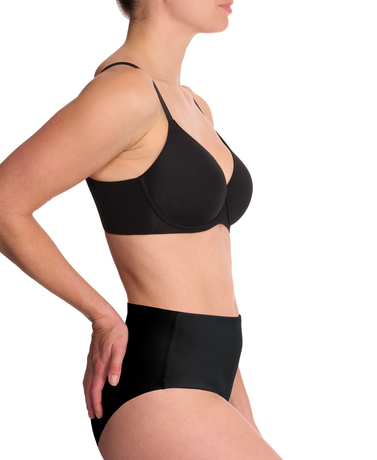 Shop Natori Women's Cloud Comfort Back-smoothing T-shirt Bra, 731338 In Black