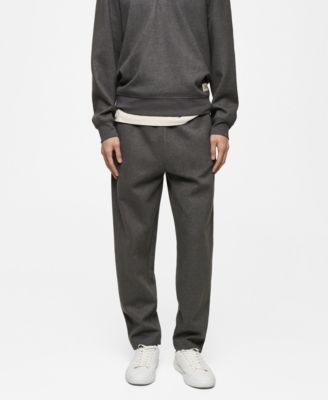 MANGO - Men's Embroidered Detail Cotton Joggers