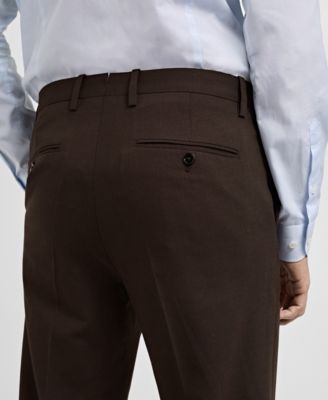 Men's Slim-Fit Wool Suit Pants