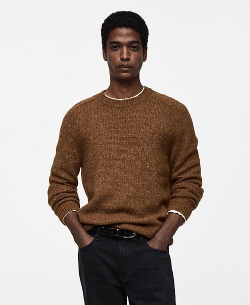 alfani MANGO Men's Slim-Fit Wool-Blend Knit Sweater Men's Fashion & Accessories