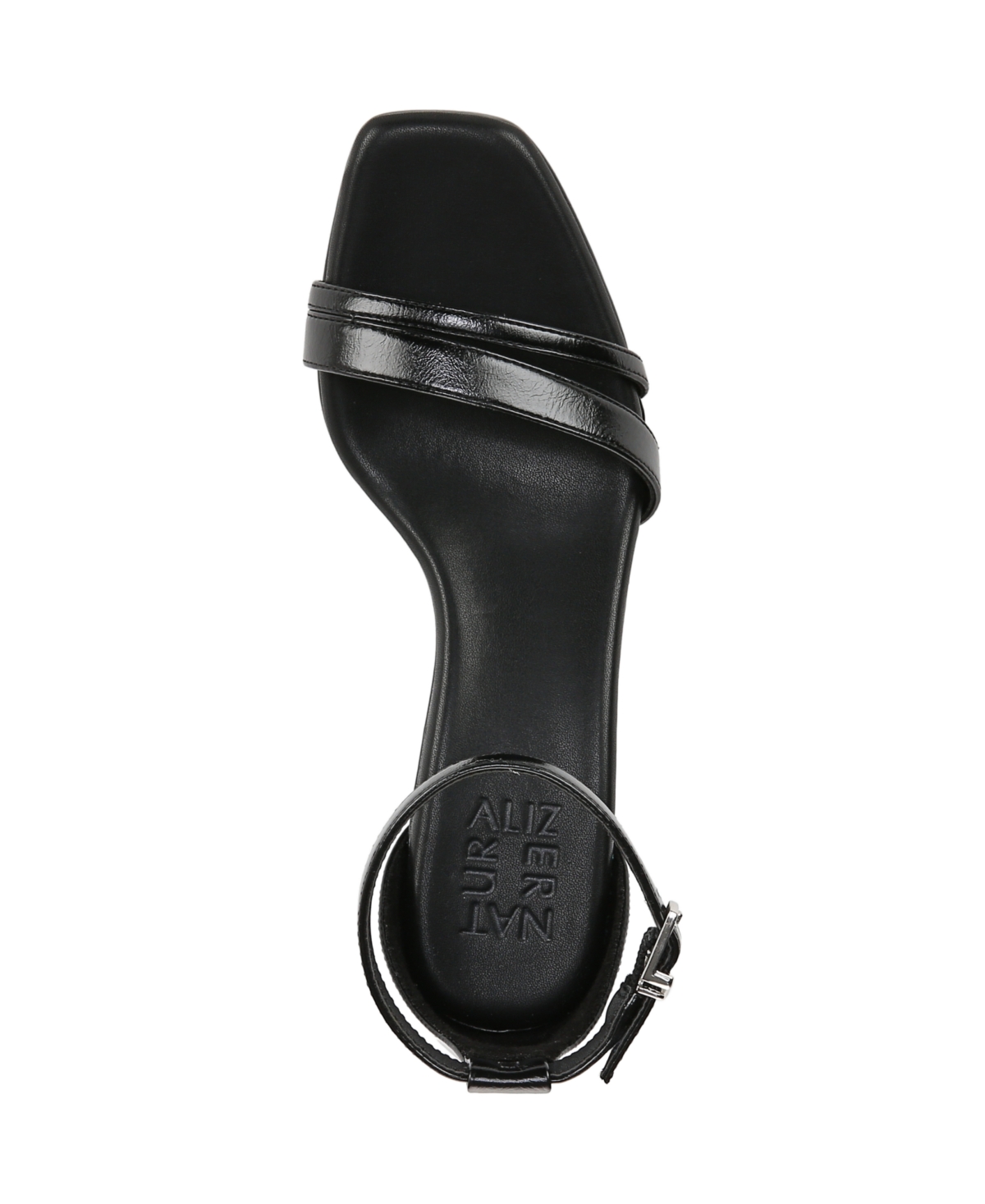 Naturalizer Joy 2 Dress Ankle Strap Sandals In Black Faux Leather