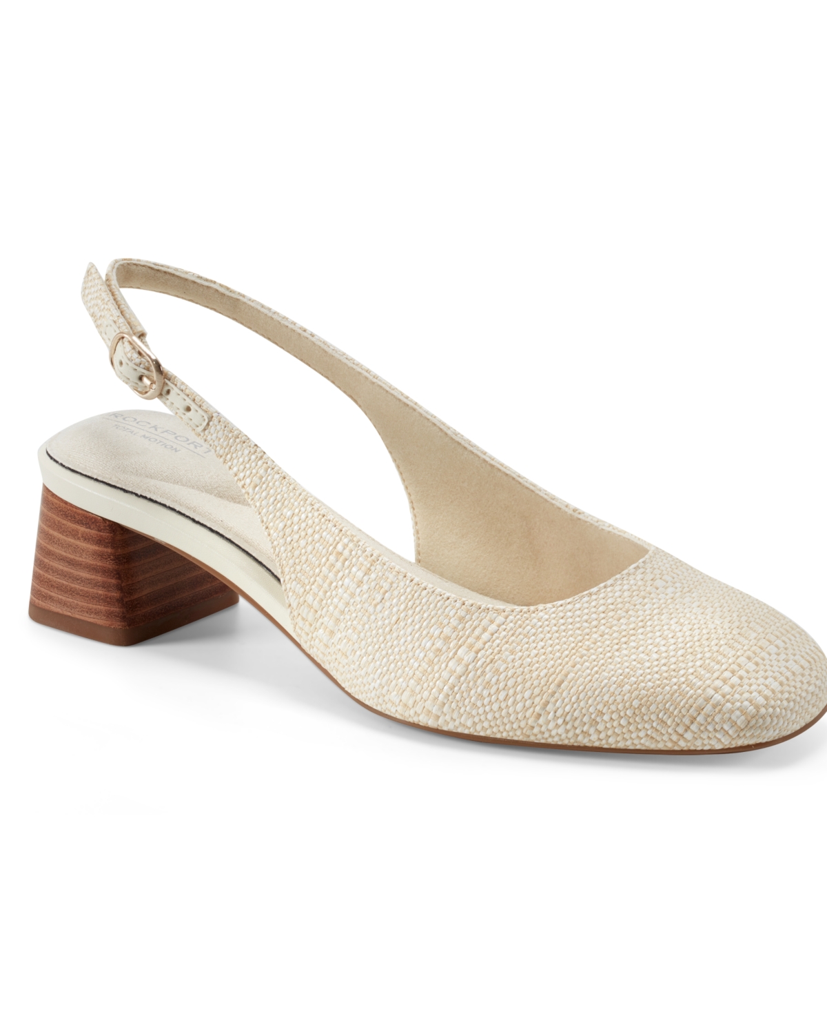 Women's Total Motion Danna Block Heel Dress Pumps - Ivory Raffia